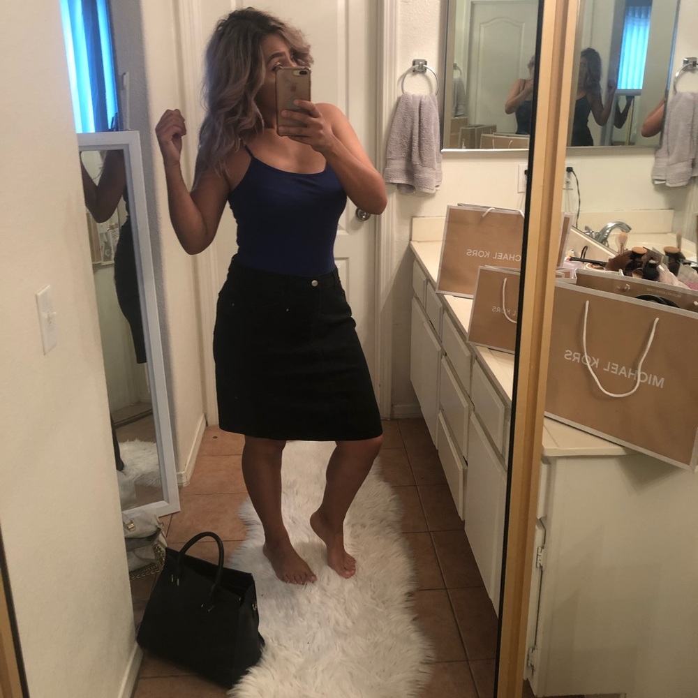 Jean midi skirt